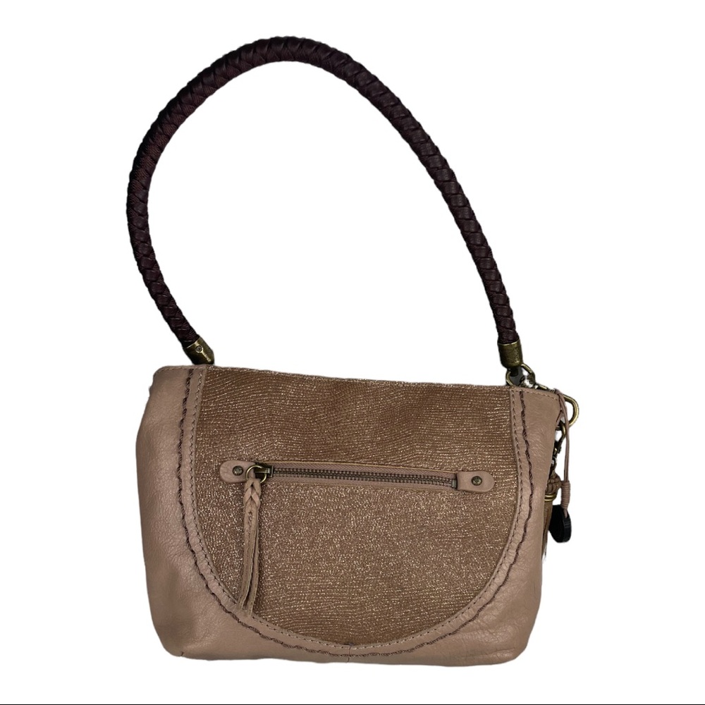 THE SAK Purse Handbag Tassel Detachable braided leather strap with Gold …
